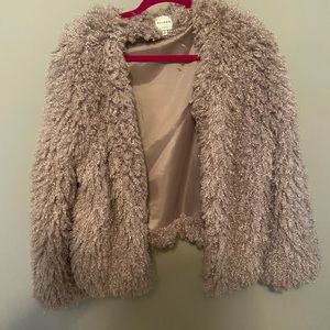 Ellison Beige Fauxfur Fuzzy Jacket